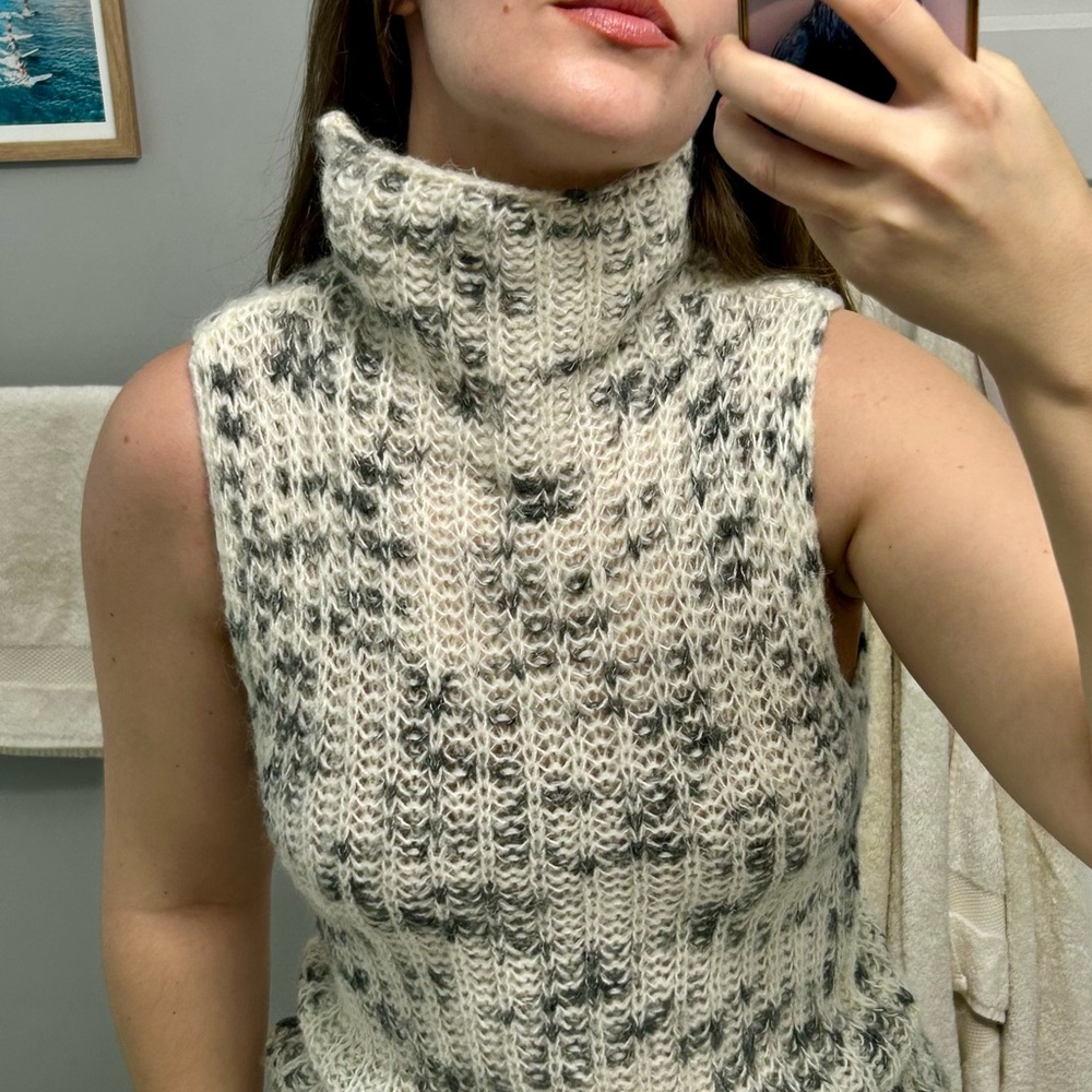 Zara Women's Cowl Neck Sweater in Black and Cream
